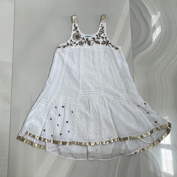 Anthropologie Leifnotes White Eyelet Beaded Dress - Picture 8 of 9